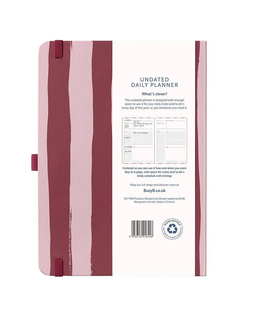 Undated Planner Diary, Daily Schedules & Notes, Stripe Cover – thoughtful gifts and beautiful finds from C&K, an independent lifestyle store in Settle.