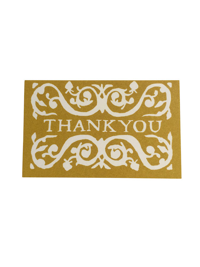 Pack of six arabesque thank you gift cards yellow – beautiful greeting card from C&K, an independent lifestyle store in Settle.