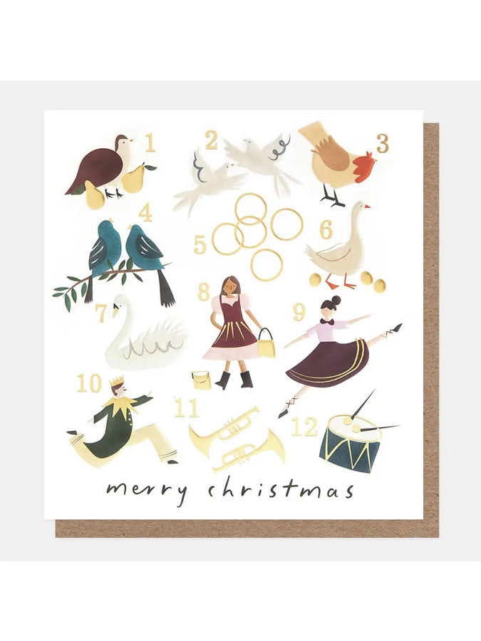 12 Days of Christmas Pack of Cards – beautiful greeting card from C&K, an independent lifestyle store in Settle.