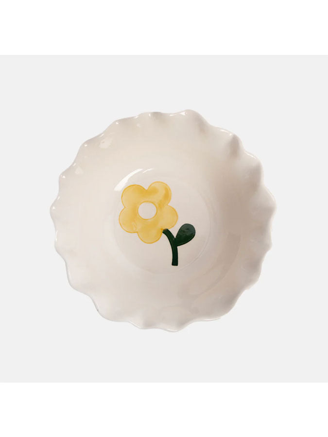 Pink Yellow Flower Frilly Bowl – beautiful greeting card from C&K, an independent lifestyle store in Settle.