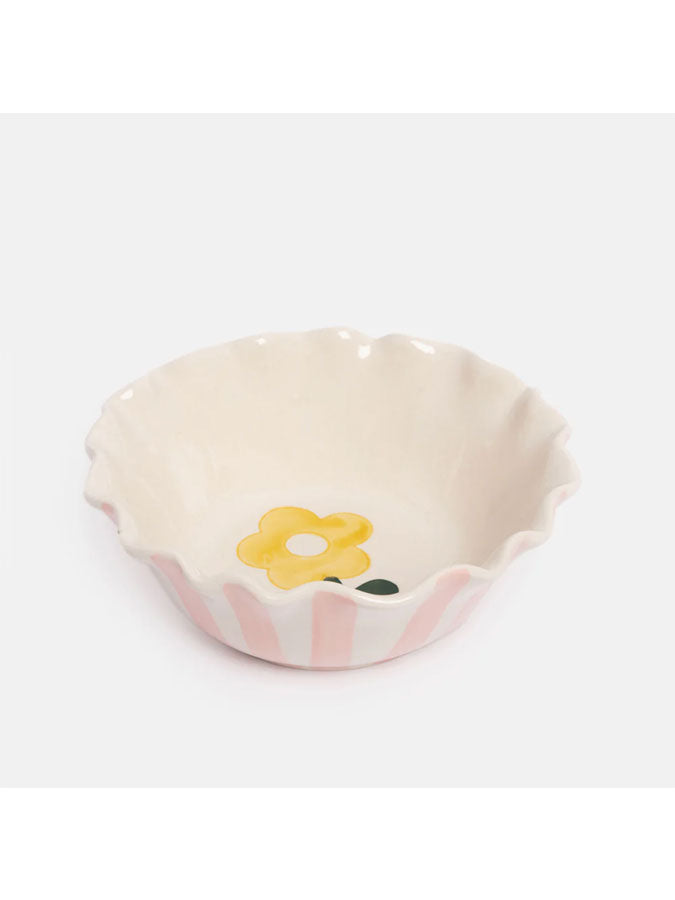 Pink Yellow Flower Frilly Bowl – beautiful greeting card from C&K, an independent lifestyle store in Settle.