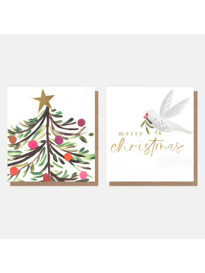 Tree Top & Dove with Sprig Card Multipack – beautiful greeting card from C&K, an independent lifestyle store in Settle.