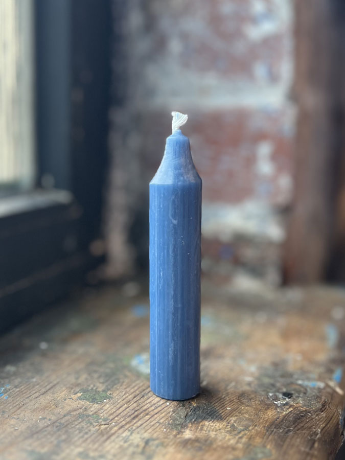 Danish Short Candle - Dusty Blue – thoughtful gifts and beautiful finds from C&K, an independent lifestyle store in Settle.