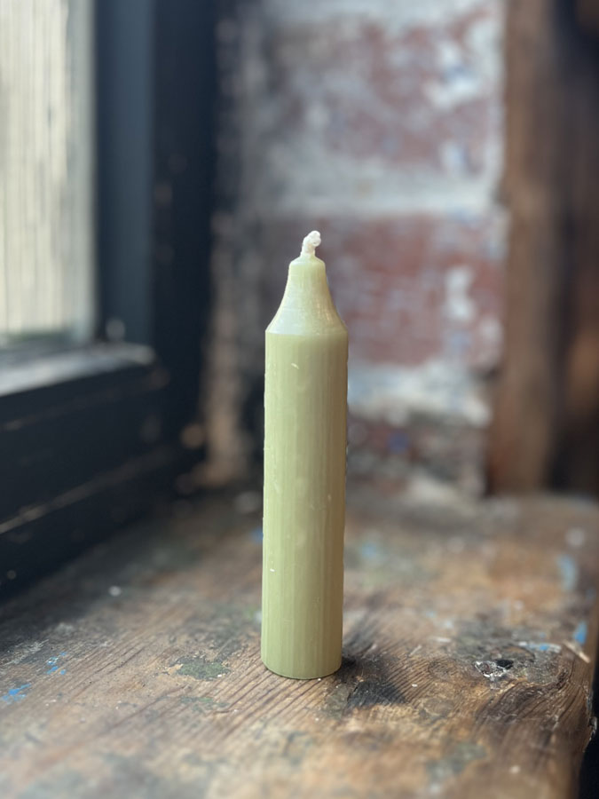 Danish Short Candle - Moss Green – thoughtful gifts and beautiful finds from C&K, an independent lifestyle store in Settle.