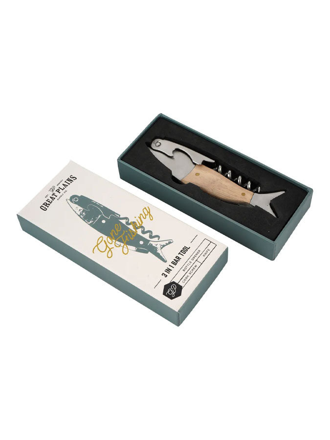 Great Plains Fish 3 in 1 Bar Tool – thoughtful gifts and beautiful finds from C&K, an independent lifestyle store in Settle.