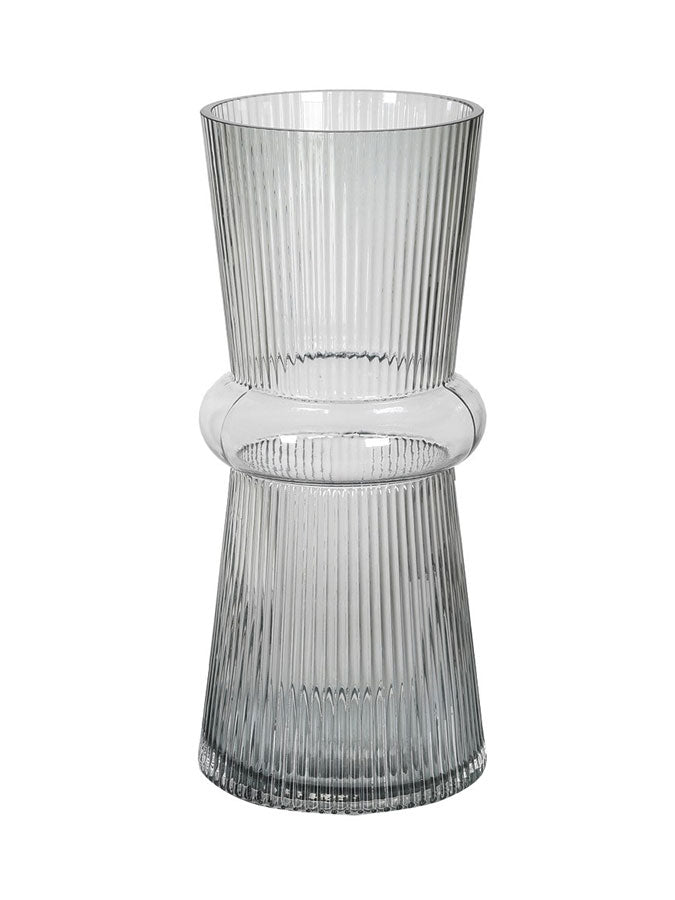 Hand Blown Grey Ribbed Vase – thoughtful gifts and beautiful finds from C&K, an independent lifestyle store in Settle.