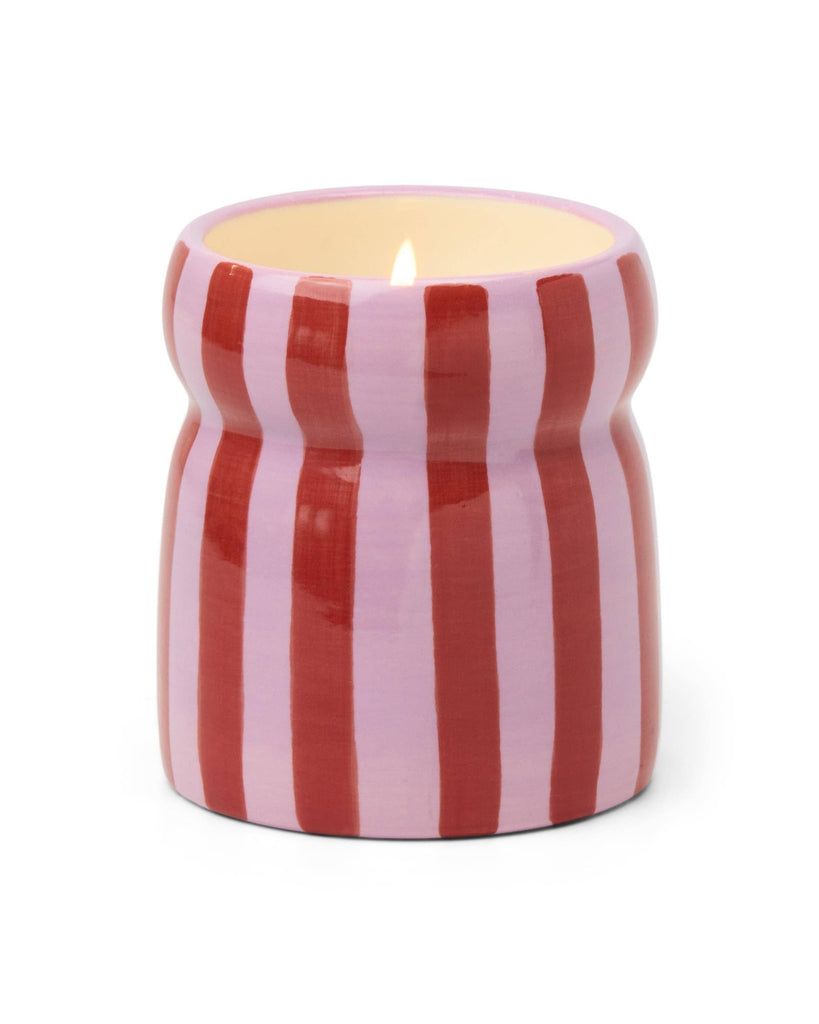 Cabana 6.5oz/184g Red/Pink Striped Ceramic Candle - Pink Peppermint – thoughtful gifts and beautiful finds from C&K, an independent lifestyle store in Settle.
