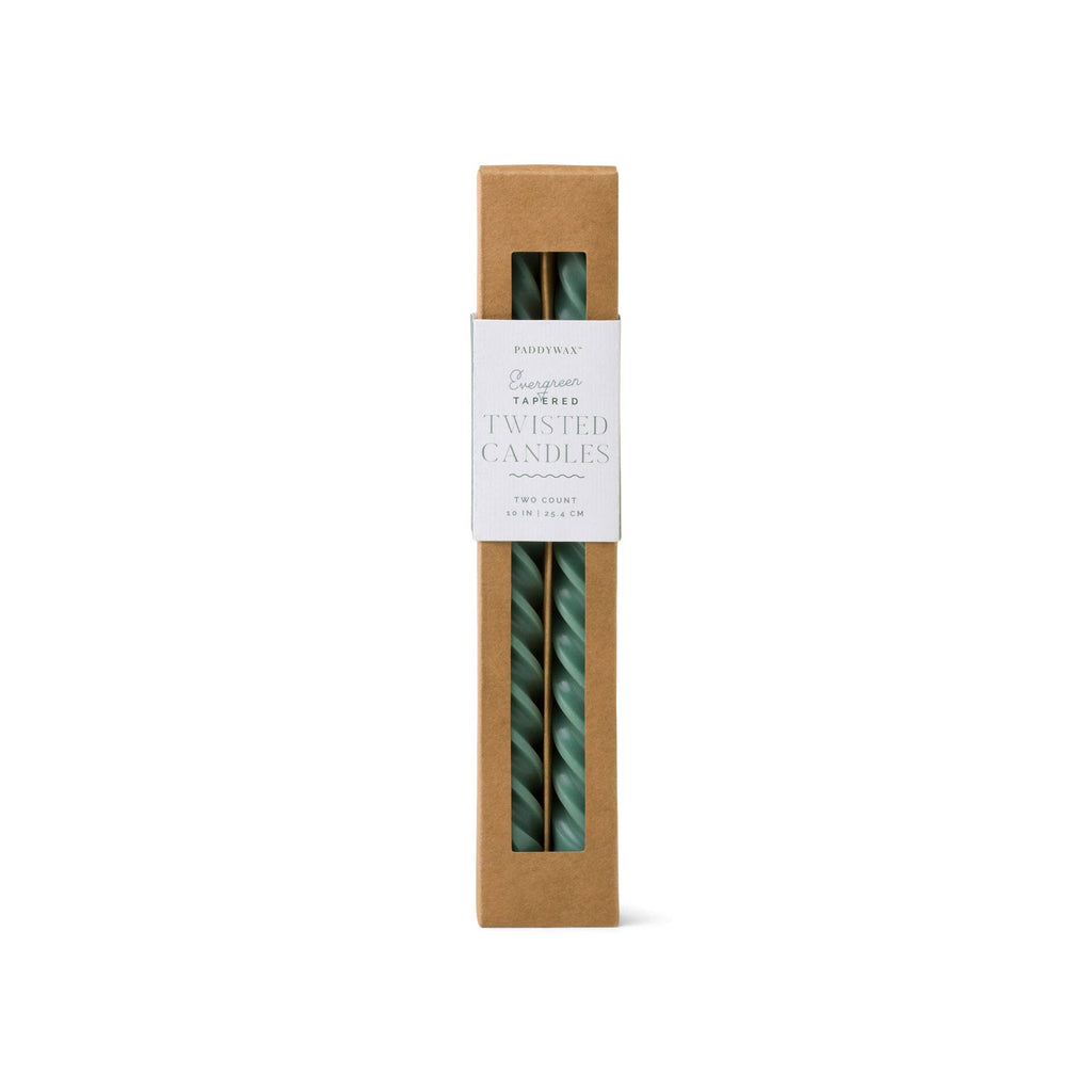 Paddywax Cypress & Fir Twisted Taper Candles - Green (2pk) – thoughtful gifts and beautiful finds from C&K, an independent lifestyle store in Settle.