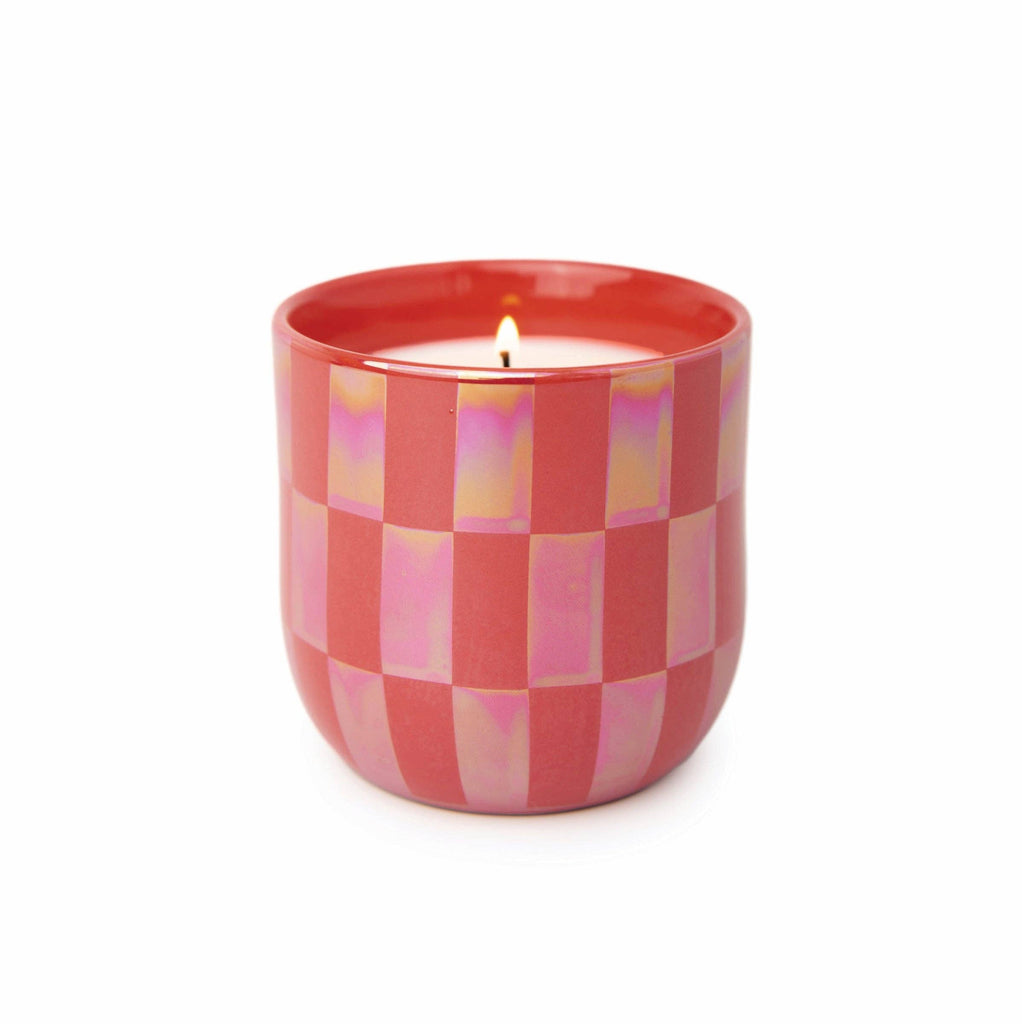 Paddywax Lustre Ceramic Candle - Checks - Cactus Flower – thoughtful gifts and beautiful finds from C&K, an independent lifestyle store in Settle.