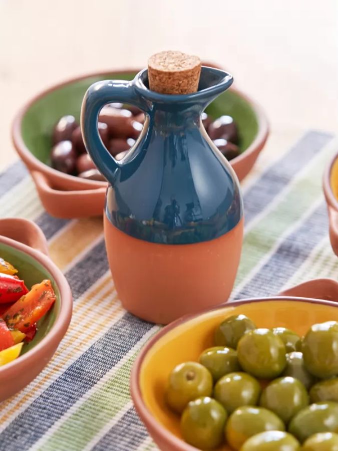 Sintra Glazed Ink Blue Terracotta Oil Drizzler – quality kitchenware & dining essentials by C&K, an independent lifestyle store in Settle.