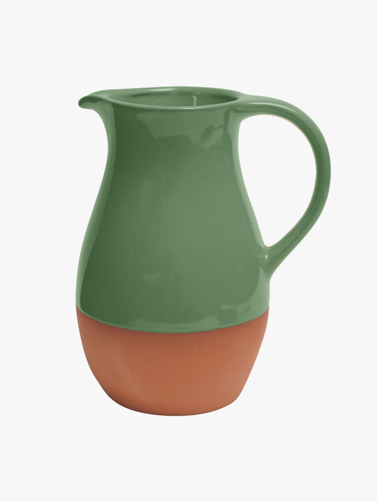 Sintra Green Glazed Terracotta Jug – quality kitchenware & dining essentials by C&K, an independent lifestyle store in Settle.