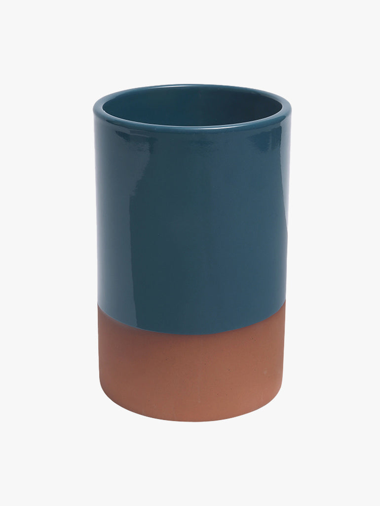 Sintra Ink Blue Glazed Terracotta Wine Cooler and Utensil Holder – quality kitchenware & dining essentials by C&K, an independent lifestyle store in Settle.