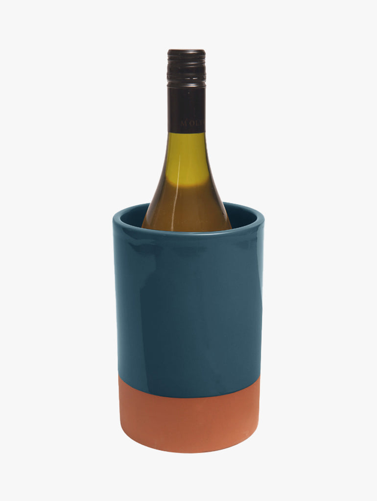 Sintra Ink Blue Glazed Terracotta Wine Cooler and Utensil Holder – quality kitchenware & dining essentials by C&K, an independent lifestyle store in Settle.