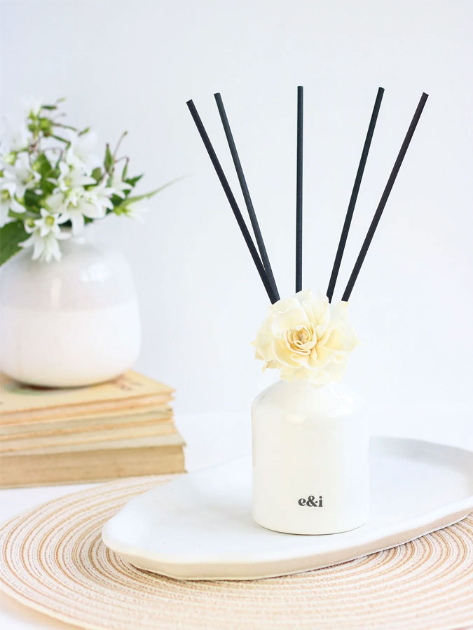 Rock Salt & Driftwood Flower Diffuser – thoughtful gifts and beautiful finds from C&K, an independent lifestyle store in Settle.