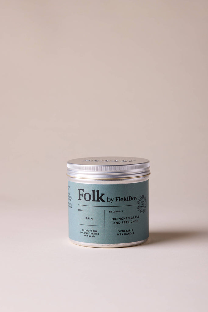 Rain Vegetable Wax Folk Tin Candle – thoughtful gifts and beautiful finds from C&K, an independent lifestyle store in Settle.