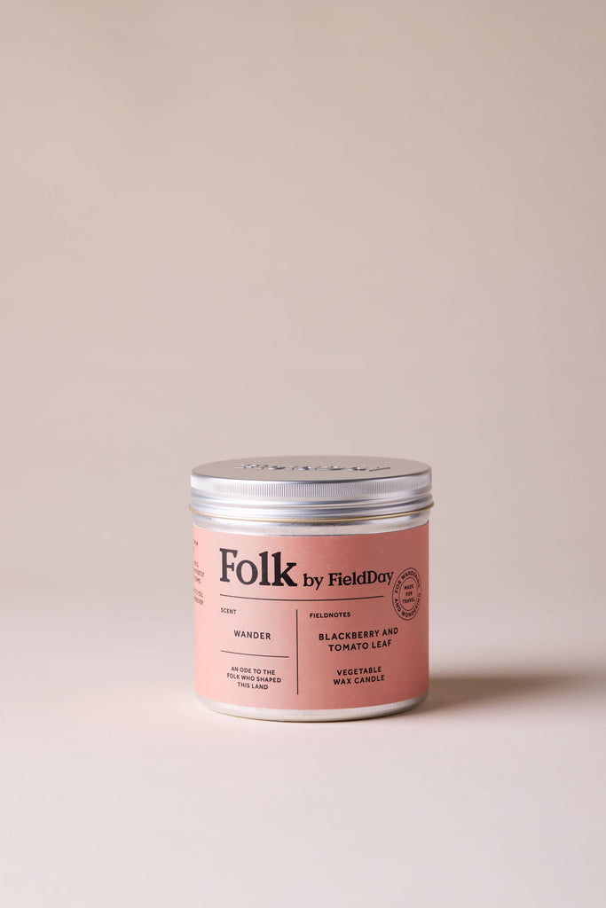 Wander Vegetable Wax Folk Tin Candle – thoughtful gifts and beautiful finds from C&K, an independent lifestyle store in Settle.