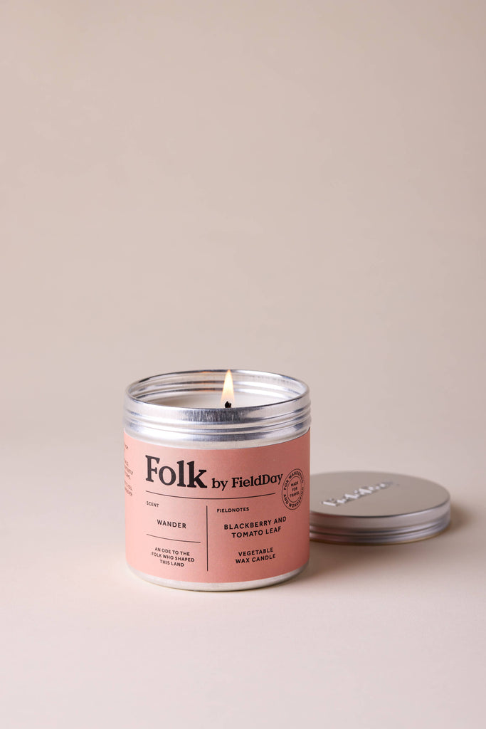 Wander Vegetable Wax Folk Tin Candle – thoughtful gifts and beautiful finds from C&K, an independent lifestyle store in Settle.
