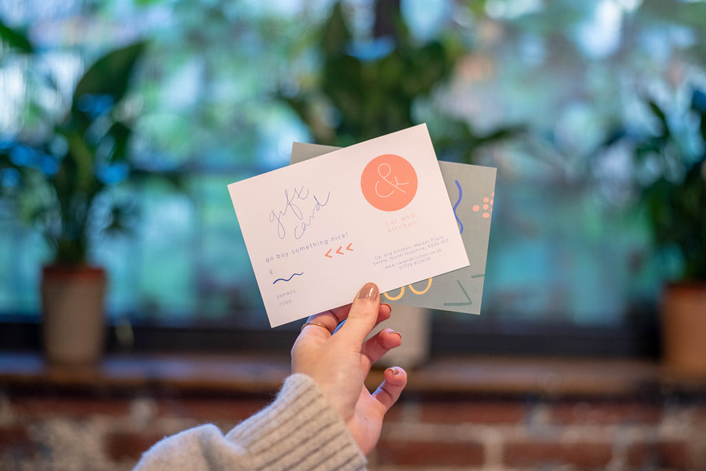 GIft voucher card by C&K independent lifestyle store Settle, North Yorkshire