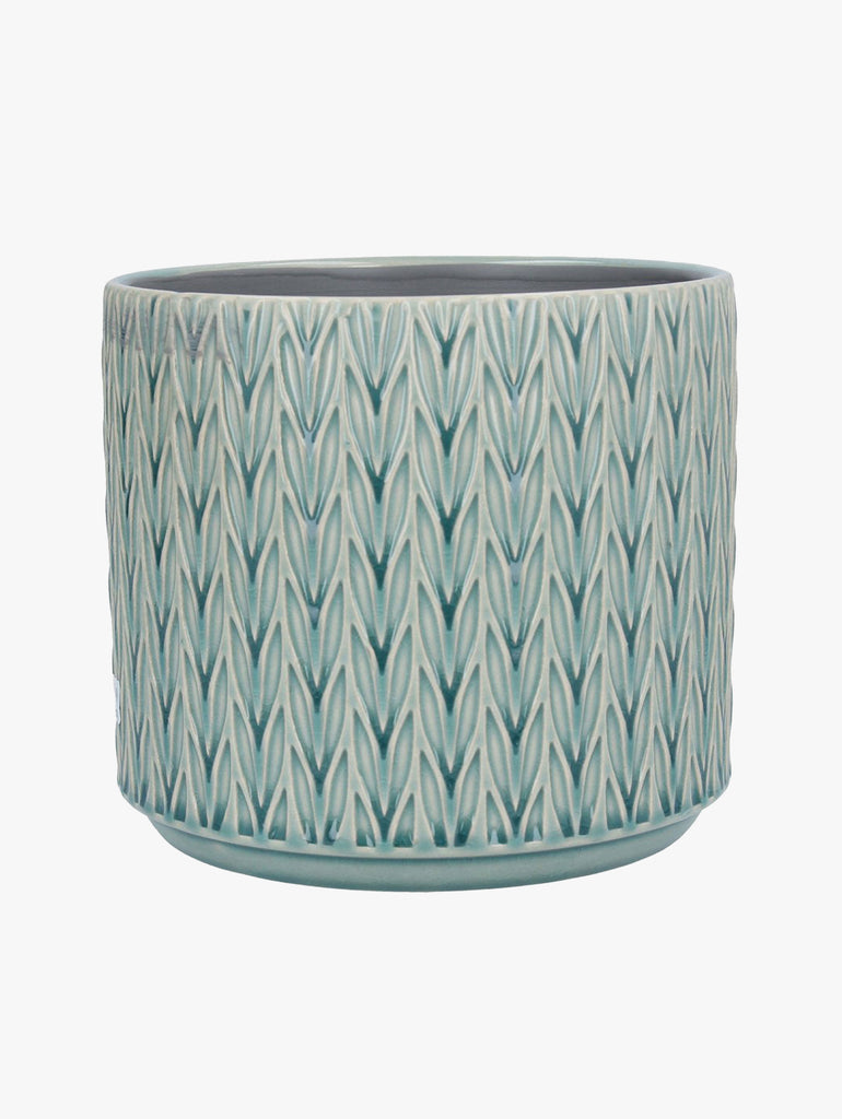 Blue Staghorn Medium Stoneware Pot Cover – thoughtful gifts and beautiful finds from C&K, an independent lifestyle store in Settle.