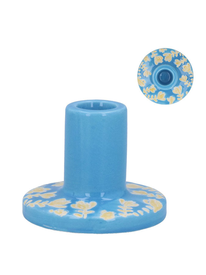 Blue With Flowers Candle Holder – thoughtful gifts and beautiful finds from C&K, an independent lifestyle store in Settle.