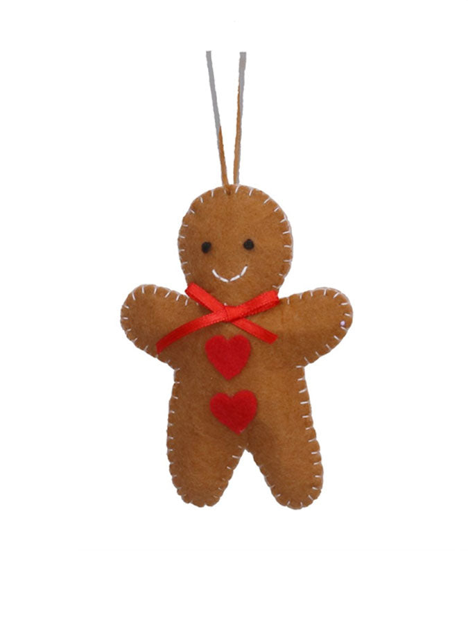 Felt Gingerbread Boy/Girl Decoration Assorted (individual) – thoughtful gifts and beautiful finds from C&K, an independent lifestyle store in Settle.
