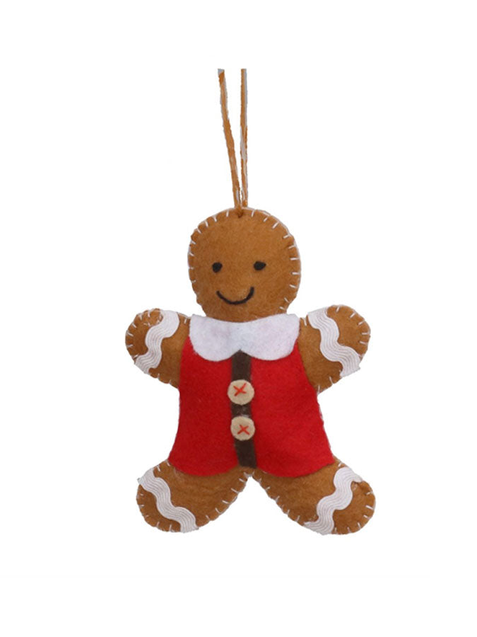 Felt Gingerbread Boy/Girl Decoration Assorted (individual) – thoughtful gifts and beautiful finds from C&K, an independent lifestyle store in Settle.