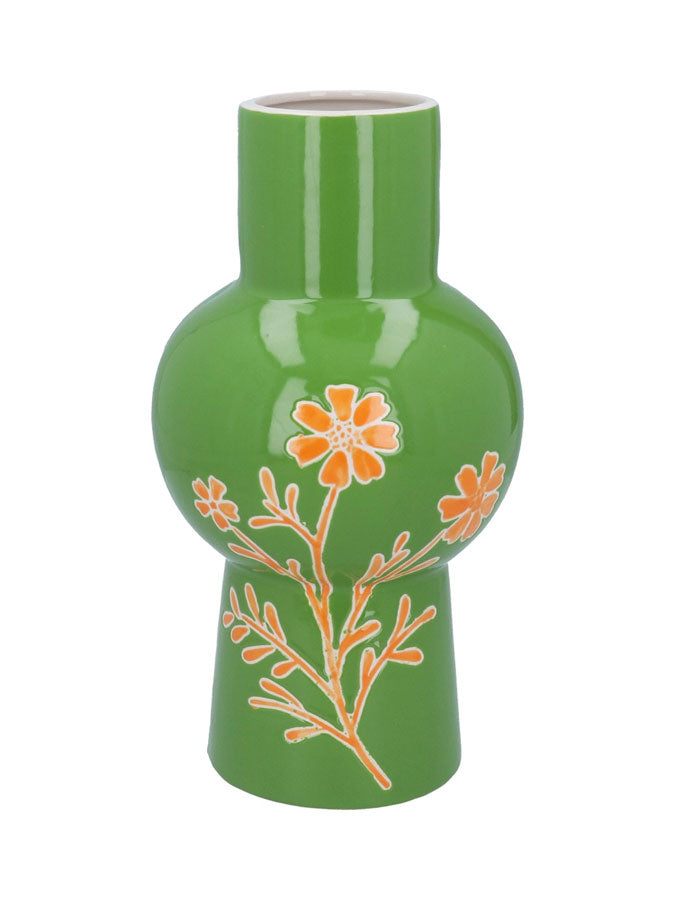 Green/Orange Flowers Vase – thoughtful gifts and beautiful finds from C&K, an independent lifestyle store in Settle.