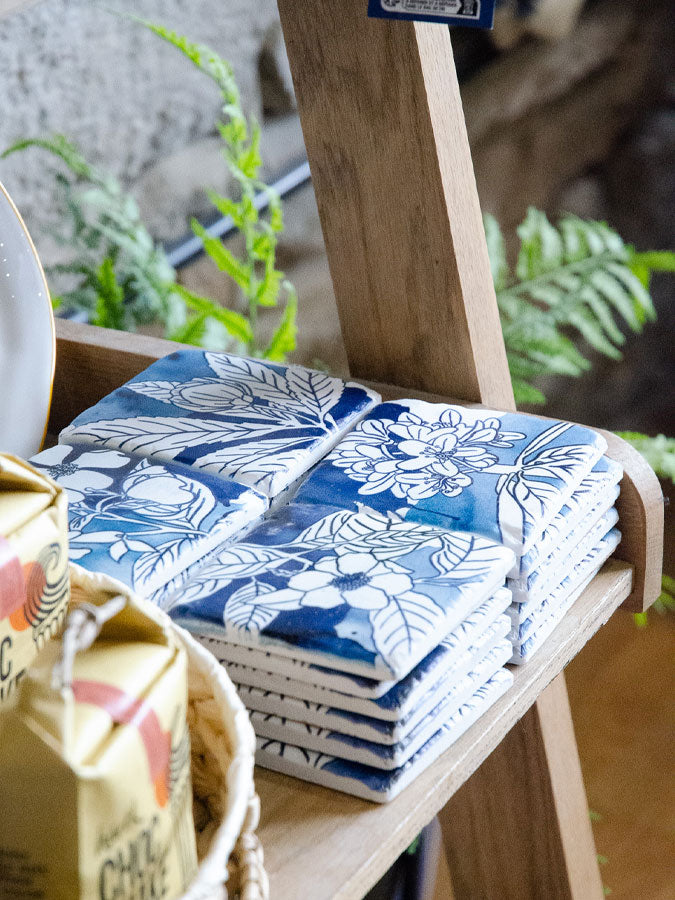 Ink Floral Resin Coaster (individual) – thoughtful gifts and beautiful finds from C&K, an independent lifestyle store in Settle.