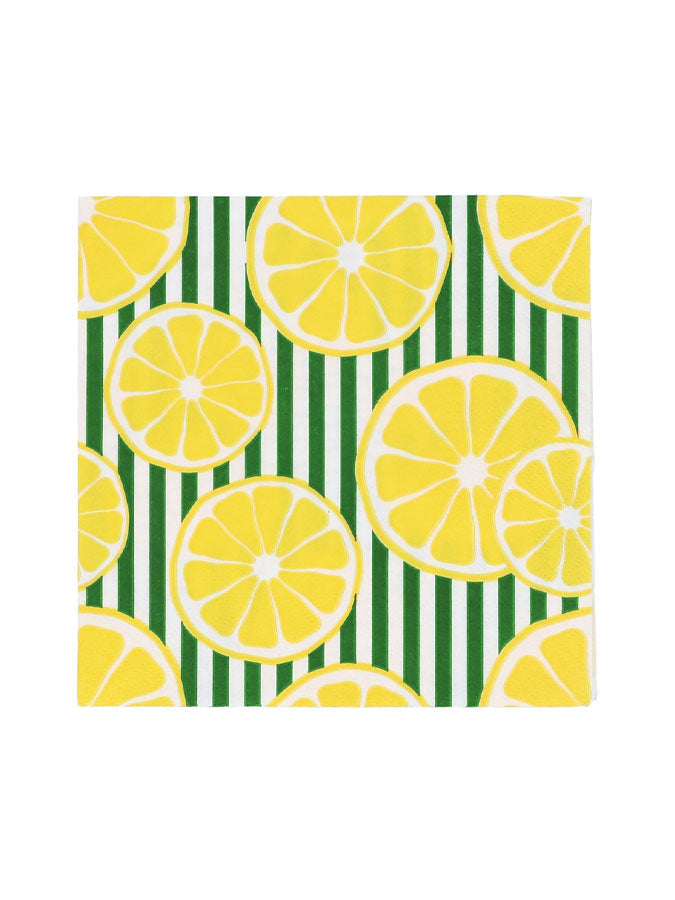 Lemon Slice Stripe Paper Napkins – thoughtful gifts and beautiful finds from C&K, an independent lifestyle store in Settle.