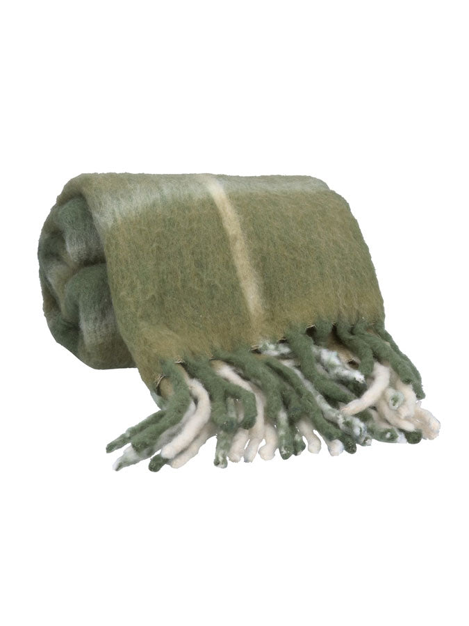 Moss Green Checked Tassel Throw – thoughtful gifts and beautiful finds from C&K, an independent lifestyle store in Settle.