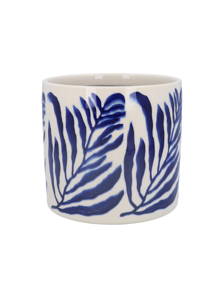 Navy Branch Stoneware Pot Cover - Medium – thoughtful gifts and beautiful finds from C&K, an independent lifestyle store in Settle.