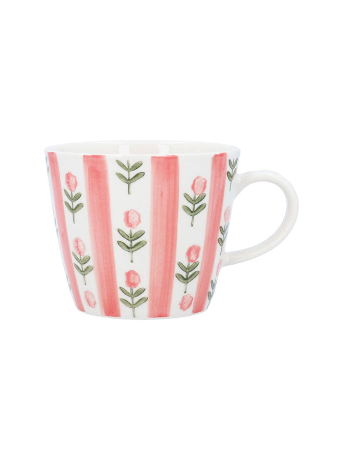 Pink Stripe Flower Stoneware Mug – thoughtful gifts and beautiful finds from C&K, an independent lifestyle store in Settle.