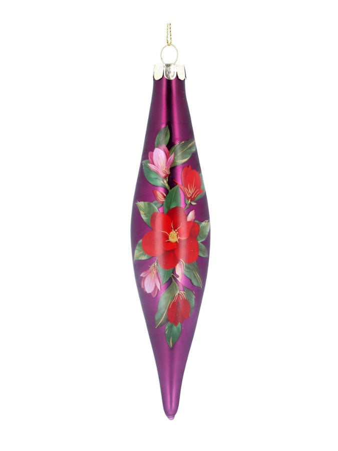 Red Magnolia/Matt Purple Glass Teardrop – thoughtful gifts and beautiful finds from C&K, an independent lifestyle store in Settle.