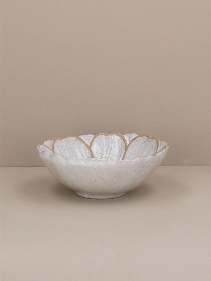 White Stoneware Flower Bowl Small – thoughtful gifts and beautiful finds from C&K, an independent lifestyle store in Settle.