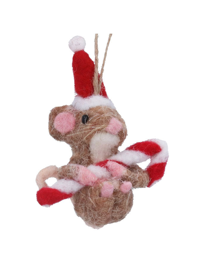 Wool Mouse with Candy Cane – thoughtful gifts and beautiful finds from C&K, an independent lifestyle store in Settle.