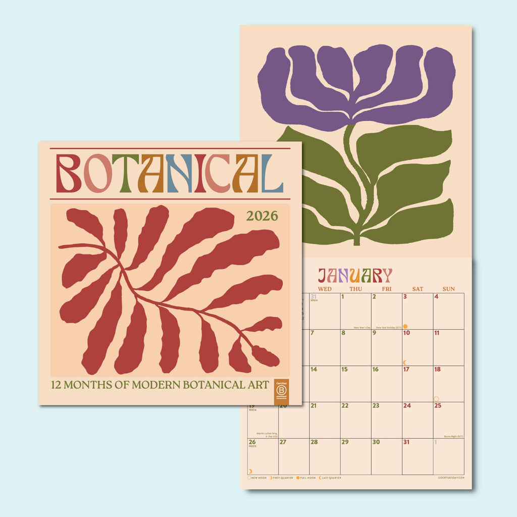 2026 Botanical Wall Calendar | Compact | Floral – thoughtful gifts and beautiful finds from C&K, an independent lifestyle store in Settle.