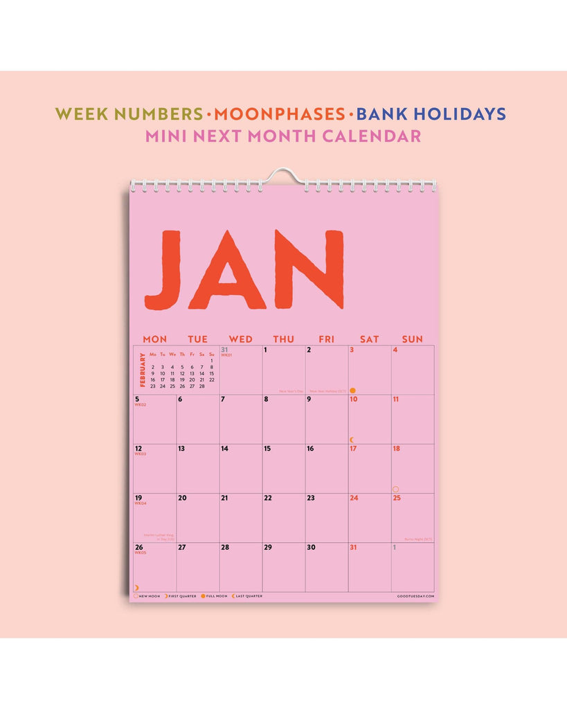2026 Calendar | Colourburst | A4 – thoughtful gifts and beautiful finds from C&K, an independent lifestyle store in Settle.