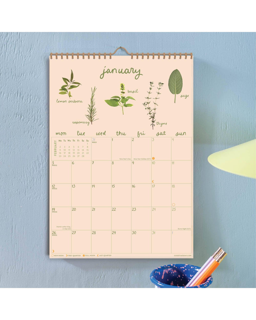 2026 Calendar | Garden Botanicals A4 – thoughtful gifts and beautiful finds from C&K, an independent lifestyle store in Settle.