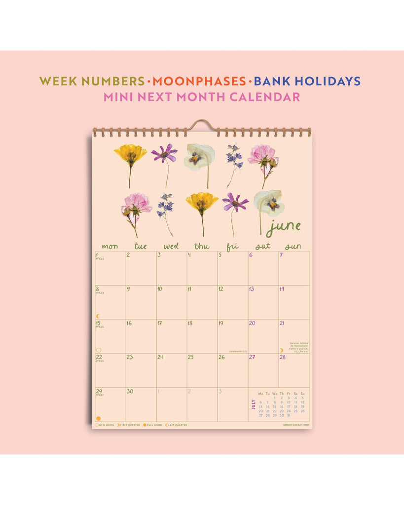 2026 Calendar | Garden Botanicals A4 – thoughtful gifts and beautiful finds from C&K, an independent lifestyle store in Settle.