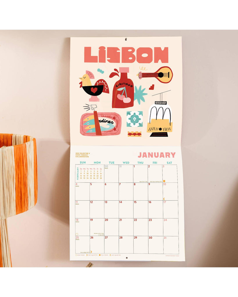 2026 Travel Wall Calendar | Han Valentine | Art Planner – thoughtful gifts and beautiful finds from C&K, an independent lifestyle store in Settle.