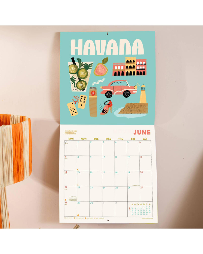 2026 Travel Wall Calendar | Han Valentine | Art Planner – thoughtful gifts and beautiful finds from C&K, an independent lifestyle store in Settle.