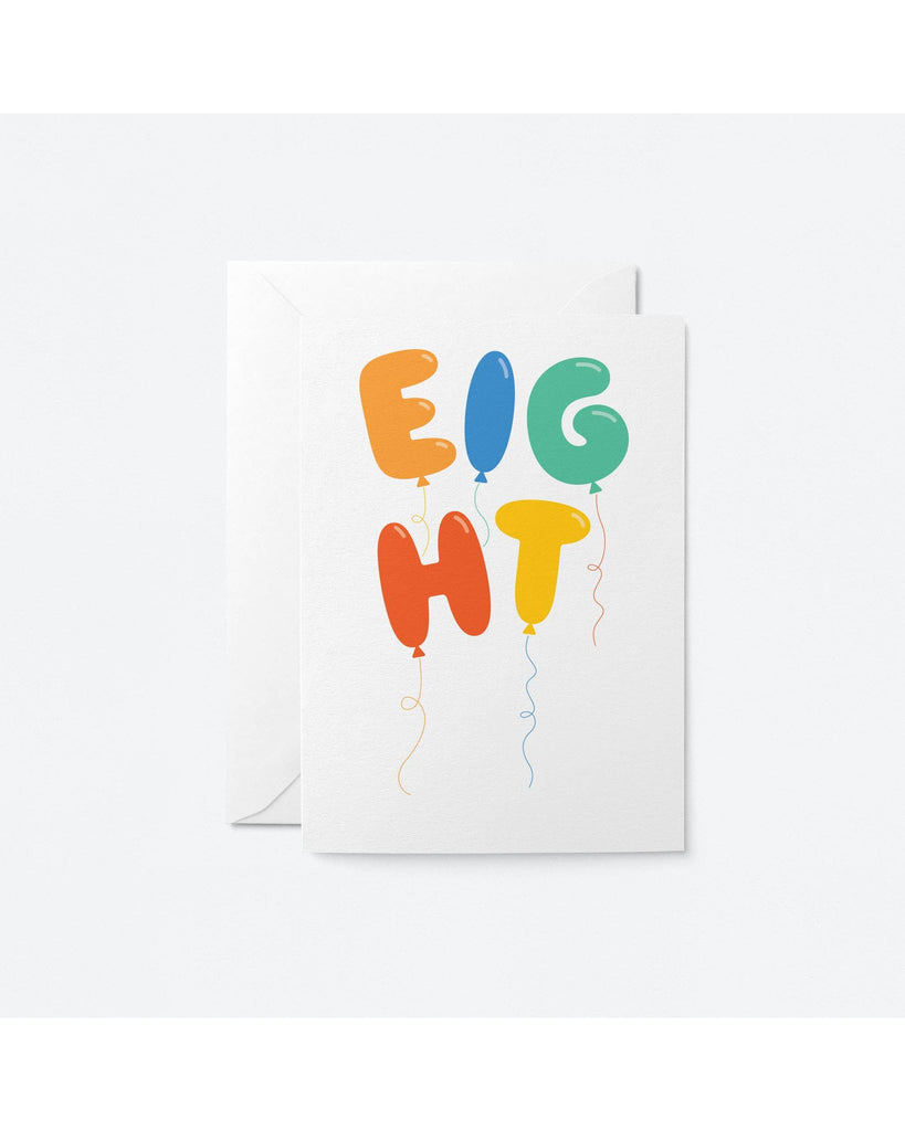 Eight — 8th Birthday - Greeting Card – beautiful greeting card from C&K, an independent lifestyle store in Settle.