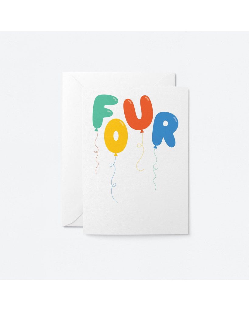Four — 4th Birthday - Greeting Card – beautiful greeting card from C&K, an independent lifestyle store in Settle.
