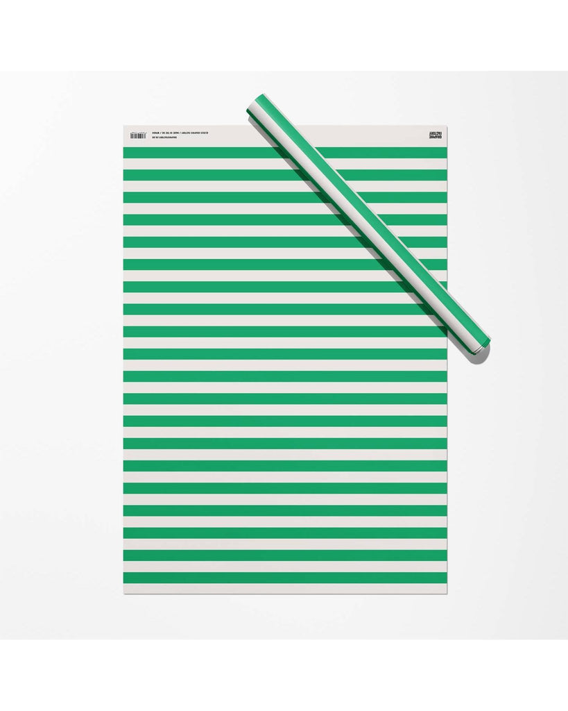 Green stripe Gift Wrap | Wrapping Paper | Craft Paper – beautiful greeting card from C&K, an independent lifestyle store in Settle.