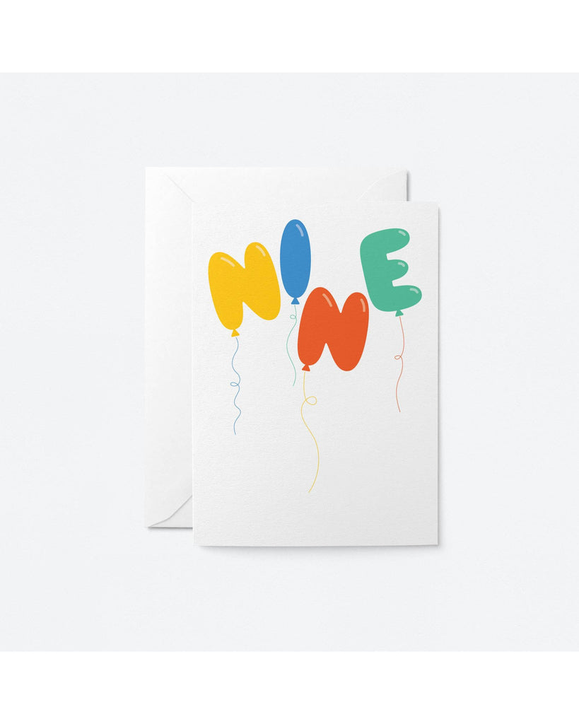 Nine — 9th Birthday - Greeting Card – beautiful greeting card from C&K, an independent lifestyle store in Settle.