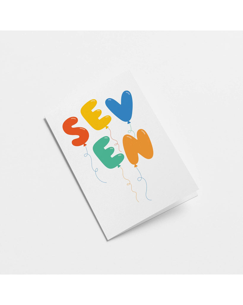 Seven — 7th Birthday - Greeting Card – beautiful greeting card from C&K, an independent lifestyle store in Settle.
