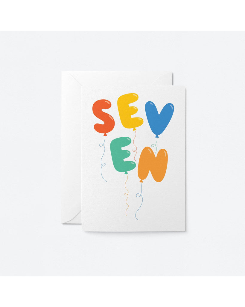 Seven — 7th Birthday - Greeting Card – beautiful greeting card from C&K, an independent lifestyle store in Settle.
