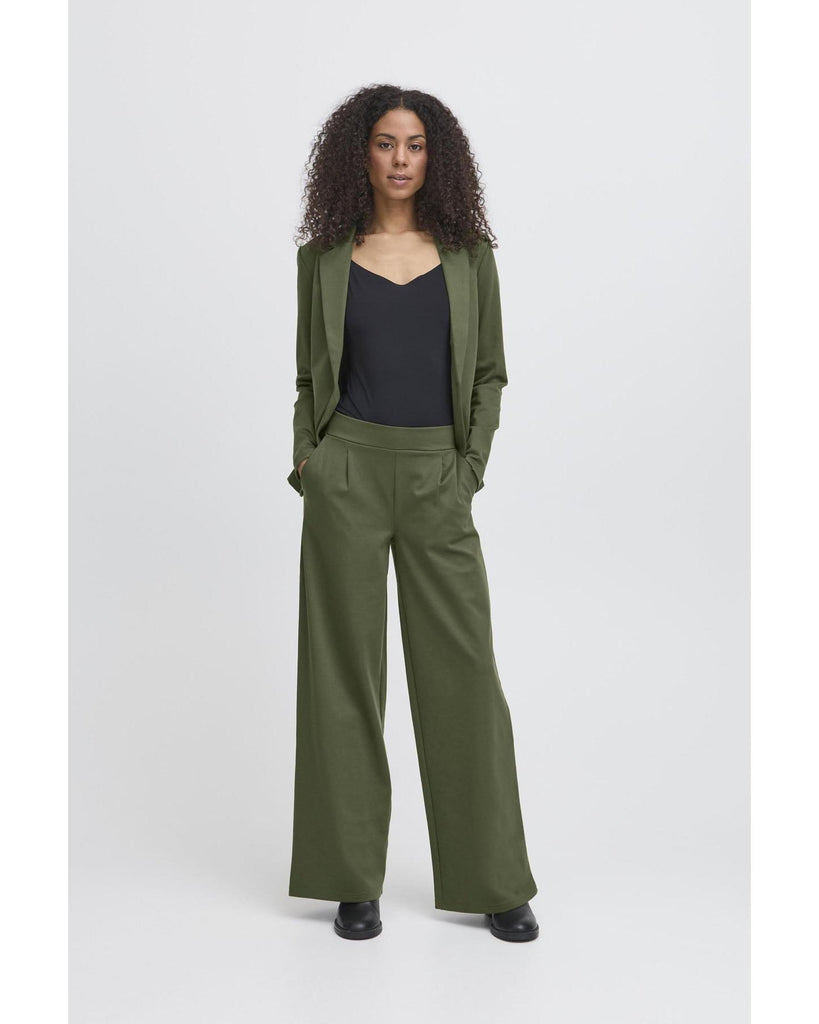 Kate long wide trousers rifle green – timeless women’s fashion from C&K, an independent lifestyle store in Settle, North Yorkshire.