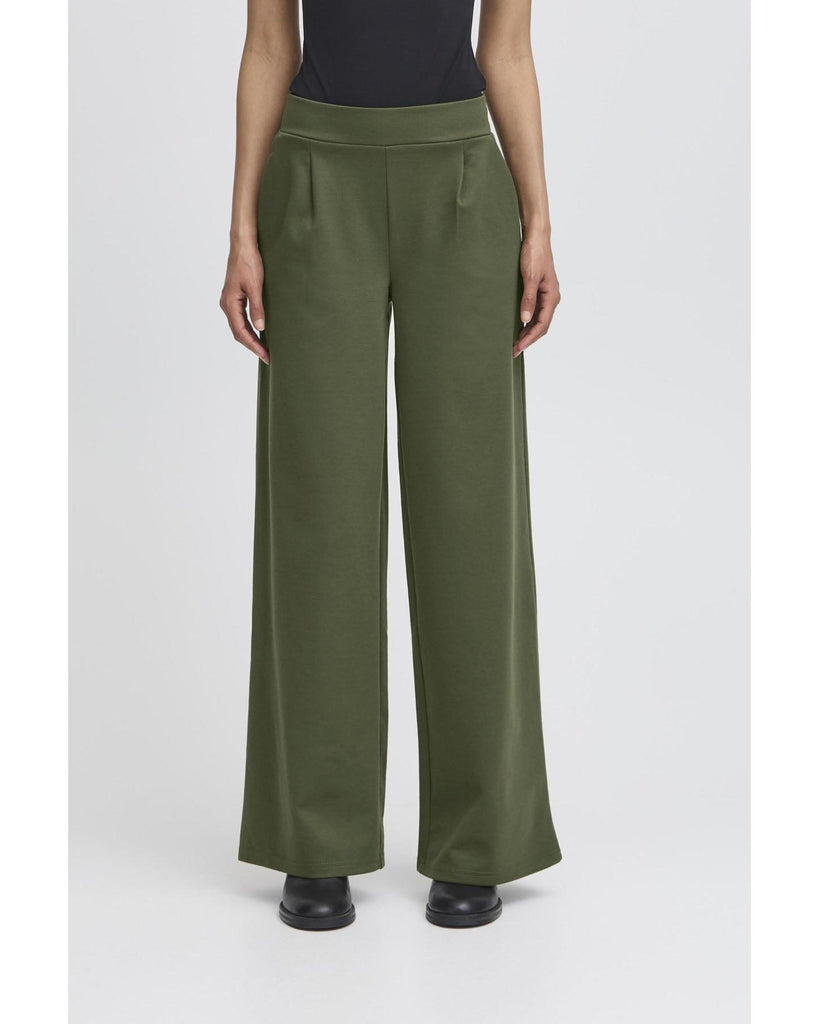 Kate long wide trousers rifle green – timeless women’s fashion from C&K, an independent lifestyle store in Settle, North Yorkshire.