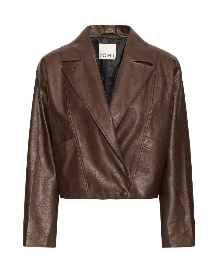 KilavI Faux Leather Jacket Coffee Bean – timeless women’s fashion from C&K, an independent lifestyle store in Settle, North Yorkshire.